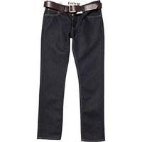 Firetrap Mens Gambit Straight Fit Jeans With Belt Raw/Brown