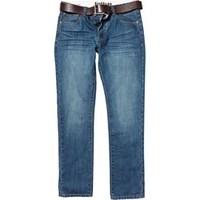 firetrap mens gambit straight fit jeans with belt medium agedbrown