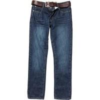 firetrap mens gambit straight fit jeans with belt vintage bluebrown