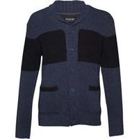 Firetrap Mens Burgh Shawl Neck Cardigan Dark Denim