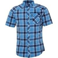Firetrap Mens Melker Short Sleeve Check Shirt Candre Blue