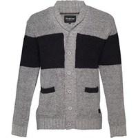 Firetrap Mens Burgh Shawl Neck Cardigan Grey Marl