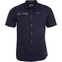 firetrap mens gavin short sleeve check shirt navy