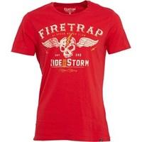 firetrap mens highway t shirt true red