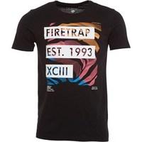 firetrap mens edvin t shirt jet black