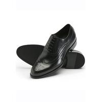 Finch Black Brogue Calf Leather With Rubber Sole