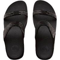 FitFlop Womens Flare Slide Sandals Black