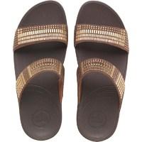 FitFlop Womens Aztek Chada Slide Sandals Chocolate Brown