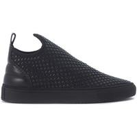 Filling Pieces Slip On in pelle ed elastico intrecciato nero men\'s Low Ankle Boots in black