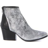 fiori francesi ankle boots in carved silver leather womens low ankle b ...