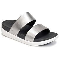 fitflop loosh slide womens mules casual shoes in silver