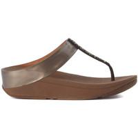 fitflop fitflop crystall bronze thong sandals with sequins womens sand ...