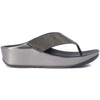 fitflop fitflop crystall thong sandal in grey microfiber with sequins  ...