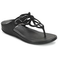 fitflop bumble toepost womens flip flops sandals shoes in black