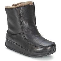 fitflop mukluk moc 2 leather womens low ankle boots in black