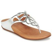 fitflop bumble toepost womens flip flops sandals shoes in silver