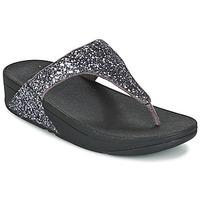 fitflop glitterball toepost womens flip flops sandals shoes in silver