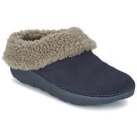 fitflop loaf snug slipper suede womens slippers in blue