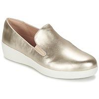 FitFlop SUPER SKATE LEATHER women\'s Slip-ons (Shoes) in gold