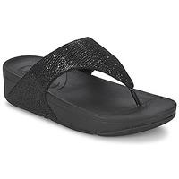 fitflop lulu superglitz womens flip flops sandals shoes in black