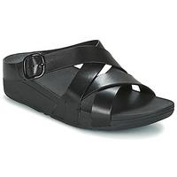 fitflop the skinny crisscross slide womens mules casual shoes in black