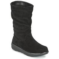 fitflop loaff slouchy knee boot womens mid boots in black