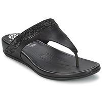 fitflop ff2 banda toe post womens flip flops sandals shoes in black