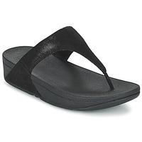 fitflop shimmy suede toe post womens flip flops sandals shoes in black
