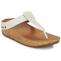 fitflop ibiza cork womens flip flops sandals shoes in white