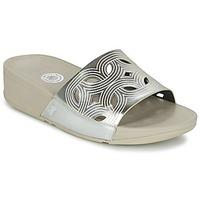 fitflop bahia slide womens mules casual shoes in silver