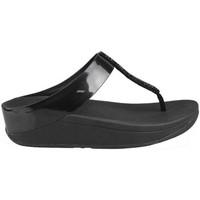 fitflop fino toe post womens sandals in black