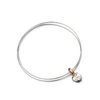 Fiorelli Heart Charm Bangle With Rose Gold Detail