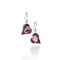 Fiorelli Pink Swarovski Heart Earrings