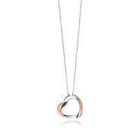 fiorelli duo tone ribbon heart necklace