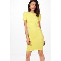 fitted tailored dress yellow