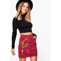fifi chunky cord embroidered skirt berry