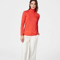 fine merino turtleneck jumper fiesta orange