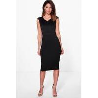 Fitted Tailored Dress - black