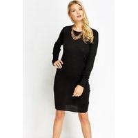 fitted waist knitted jumper dress