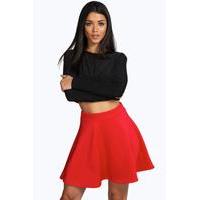 Fit and Flare Skater Skirt - red