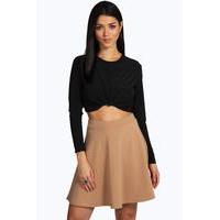 fit and flare skater skirt camel