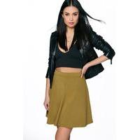 Fit and Flare Skater Skirt - olive