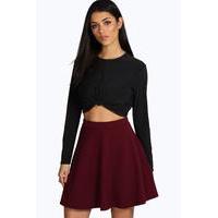 Fit and Flare Skater Skirt - berry
