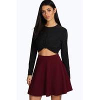 fit and flare skater skirt berry