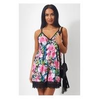 Fire Rose Floral Playsuit