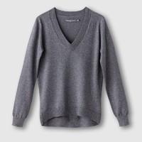 Fine Long-Sleeved V-Neck Jumper