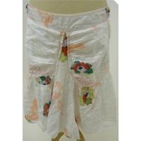 Firetrap white skirt with red, green, blue and peach flowers size 24 waist