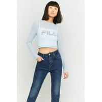 FILA Double Layer Sky Blue Cropped T-shirt, SKY