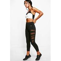 Fit Mesh Panel Running Leggings - black