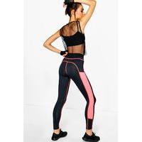 Fit Mesh Contour Running Legging - coral